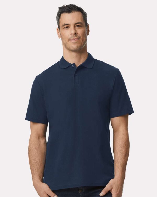 Softstyle Pique Polo — Navy on-model front