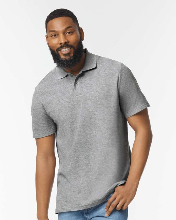 Softstyle Pique Polo — Sport Grey on-model front