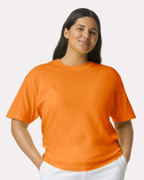Garment-Dyed Tee — Bright Orange on-model front
